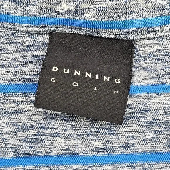 Dunning Golf Polo Shirt Men's XL Gray Blue Stripes Performance Stretch Golf - Picture 9 of 13